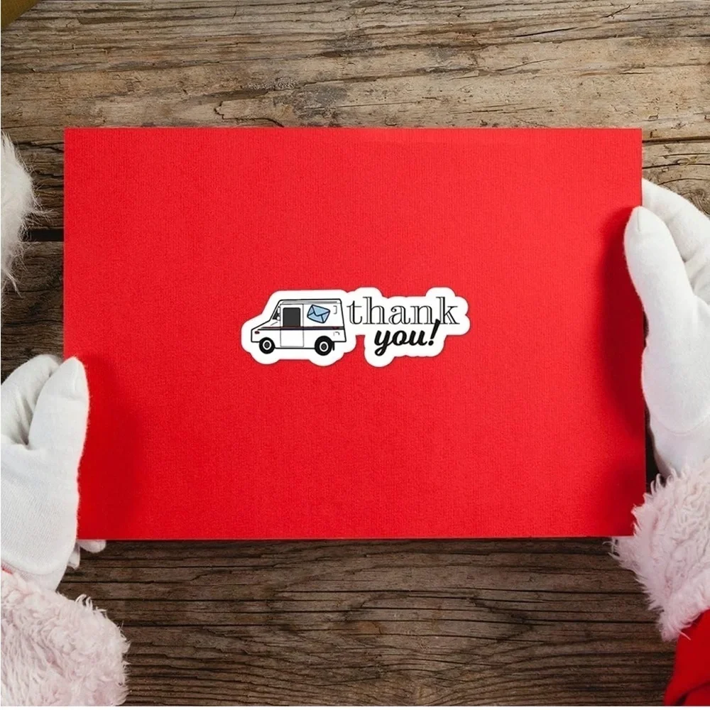 100 Thank You Sticker Roll with Mail Truck Design, BUY NOW PRICE